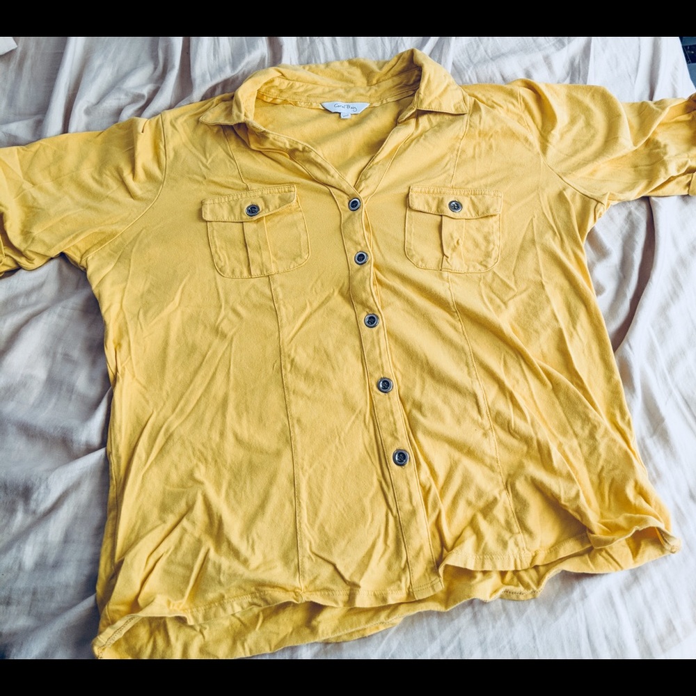 Yellow button down